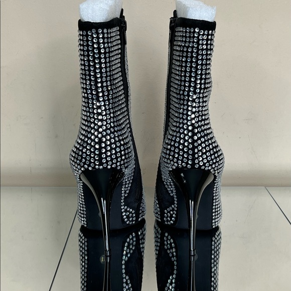 Jeffrey Campbell Rhinestone Suede Heeled Bootie - Picture 6 of 12